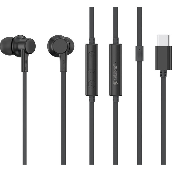 Celebrat Earphones �� ��������� G40, USB-C �������, 10mm, 1.2m, ����� - (G40-BK)