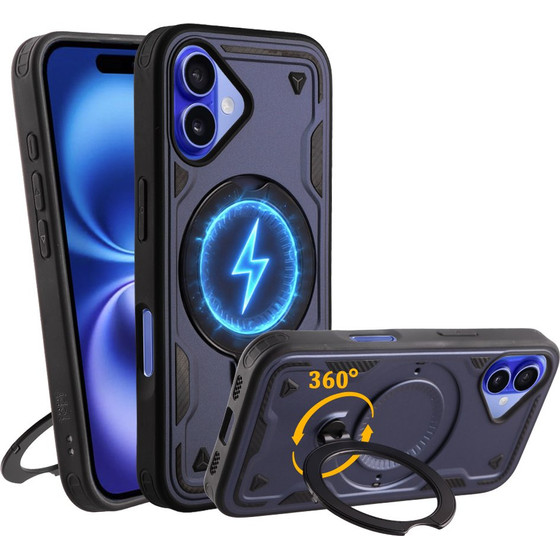 Idol 1991 ���� Iphone 16 6.1'' Armor Tpu Hyper Magsafe Stand Camera Guard BLUE
