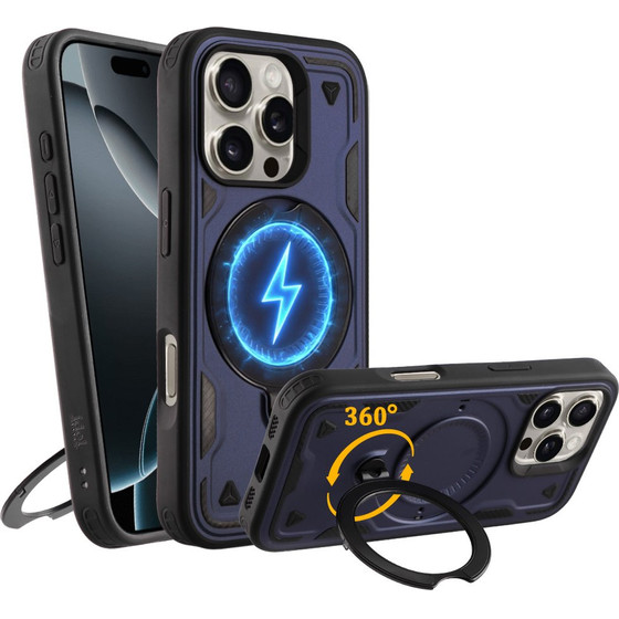 Idol 1991 ���� Iphone 16 Pro 6.3'' Armor Tpu Hyper Magsafe Stand Camera Guard BLUE