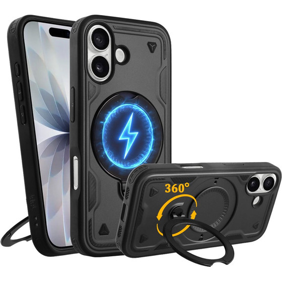Idol 1991 ���� Iphone 17 6.3'' Armor Tpu Hyper Magsafe Stand Camera Guard BLACK