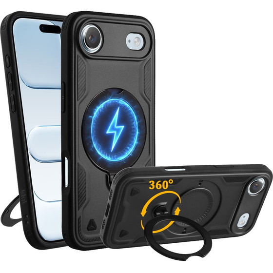 Idol 1991 ���� Iphone 17 Air 6.5'' Armor Tpu Hyper Magsafe Stand Camera Guard BLACK