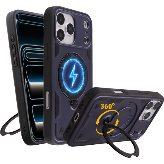 Idol 1991 ���� Iphone 17 Pro Max 6.9'' Armor Tpu Hyper Magsafe Stand Camera Guard BLUE