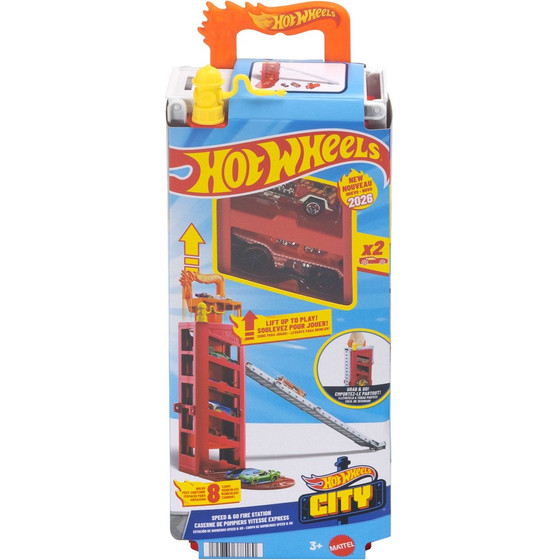 Mattel Hotwheels: City - Mini Garage Tracks - Speed & Go Fire Station (JMJ54)