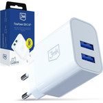 3MK Flowpower Wall Charger 2xUSB-A 10W 2.4A White