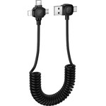 Lamtech 6-IN-1 Charging Cable TYPE-C/Usb To TYPE-C/LIGHTNING-MICRO-Usb 3A 1.5M Black - (LAM981104)