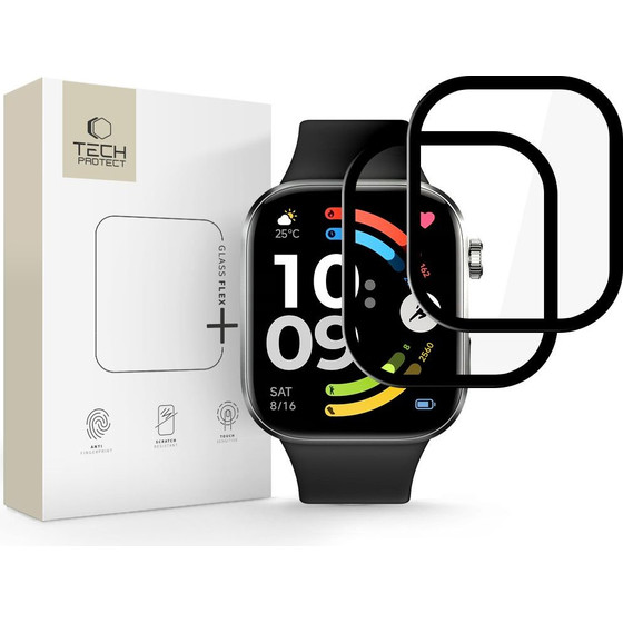 Tech-Protect Szklo Hybrydowe Glass FLEX+ 2-Pack Xiaomi Redmi Watch 6 BLACK