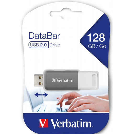 Verbatim Databar Usb 2.0 Drive Grey 128GB - - (49456)