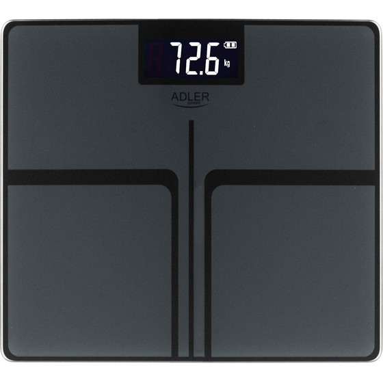 Adler Bathroom Scale Stripes Rechargeable USB-C Black - (Ad 8194s)