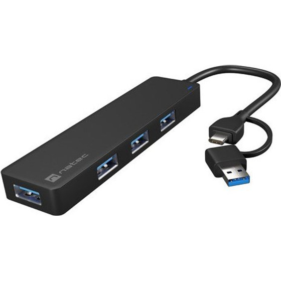 Natec Hub USB-C 3.0 Mayfly 4-Ports + USB-A Adapter - (NHU-2023)