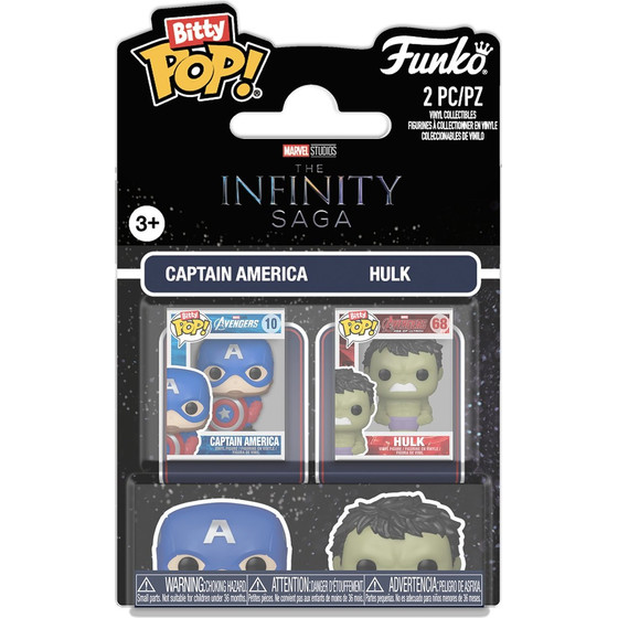 Funko Bitty Pop! 2-Pack Marvel: The Infinity Saga - Captain America & Hulk Vinyl Figures