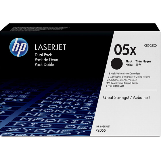 HP Toner 05X Black Doppelpack - (CE505XD)
