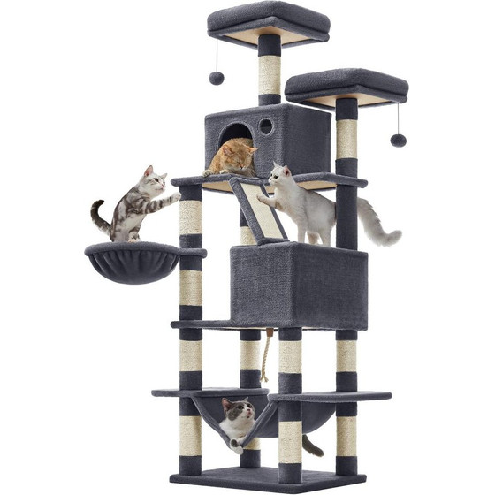 FEANDREA Cat Tower, Height 168 cm, Up To 6 Cats - (PCT165G01)