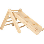 MeowBaby Baby Climbing Trinagle With Slide Natural - (ZZWDA004)