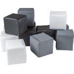 MeowBaby Soft Foam Building Blocks 15x15cm Cubes Certified, White/Black/Gray - (KL003IE)