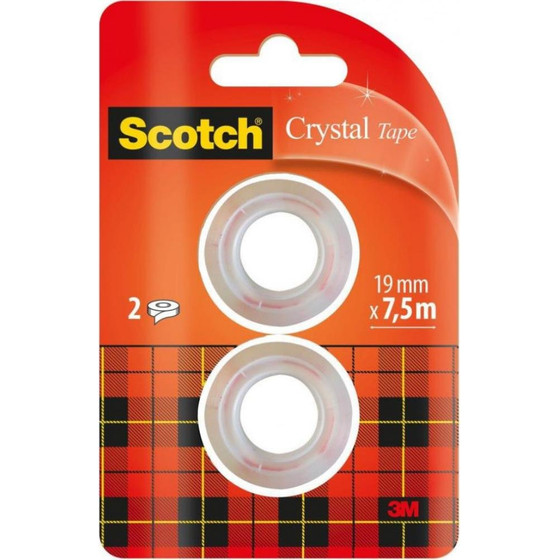 3M ������ ������� ������ Scotch Crystal 19 Mm x 7.5 m (Boxed) (�������) Pack Of 2 - (6001975)