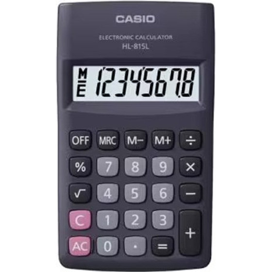 Casio Pocket calculator, 8-digit, 69.5x118mm, Black - (HL-815L-Bk BOX)