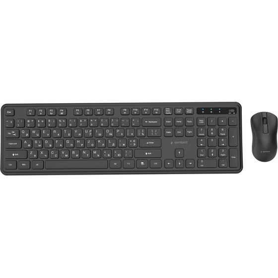 Gembird KBS-WPS-01-W Slim Pro Business Wireless Desktop set, black, Ru Layout - (KBS-WPS-01-CYRL)