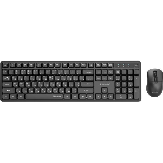 Gembird Silent Key Pro Business Wireless Desktop set, black, Ru Layout - (KBS-WMS-01-CYRL)