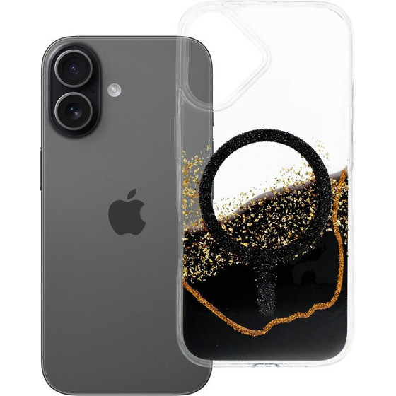 Case For Iphone 17 Golden Compatible With Magsafe Black OEM