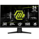 MSI Monitor Gaming Mag 244F, Flat Ips FHD, 24'', 16:9, 300CD/M2, 100.000.000:1, 0.5MS, 200Hz, 1920x1080, HDMI/ DP/ Hp OUT, TILT, BLACK, 3YW. - (9S6-3BC41H-012)
