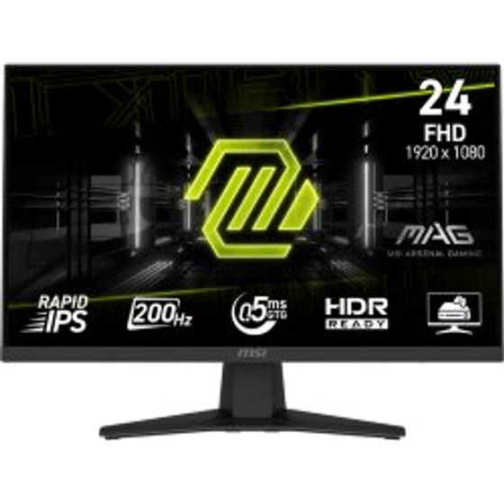 MSI Monitor Gaming Mag 244F, Flat Ips FHD, 24'', 16:9, 300CD/M2, 100.000.000:1, 0.5MS, 200Hz, 1920x1080, HDMI/ DP/ Hp OUT, TILT, BLACK, 3YW. - (9S6-3BC41H-012)