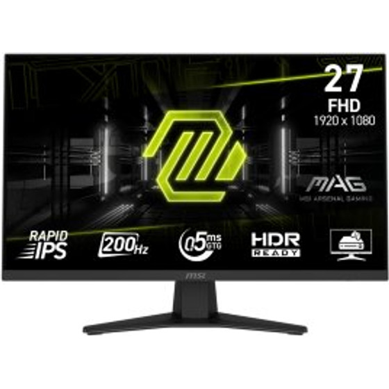 MSI Monitor Gaming Mag 274F, Flat Ips FHD, 27'', 16:9, 300CD/M2, 1000:1, 0.5MS, 200Hz, 1920x1080, 1xHDMI/ 1xDP/ Hp OUT, TILT, BLACK, 3YW. - (9S6-3CE41H-045)
