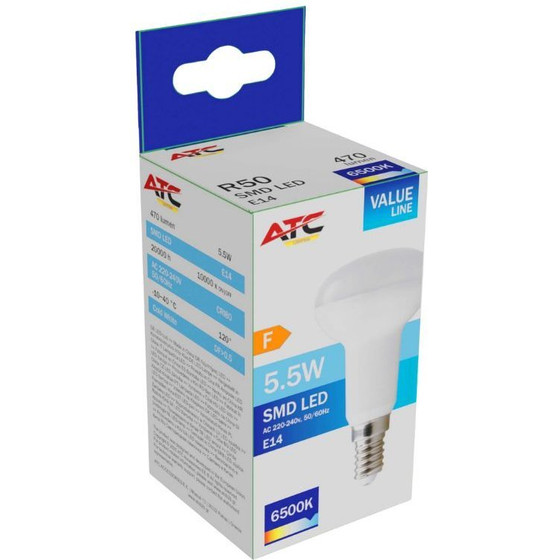 ATC SMD ��������� LED Spot R50 230V 5.5W/470LM E14 6500K - (ATC-SMD-R50-5.5W-6.5K)