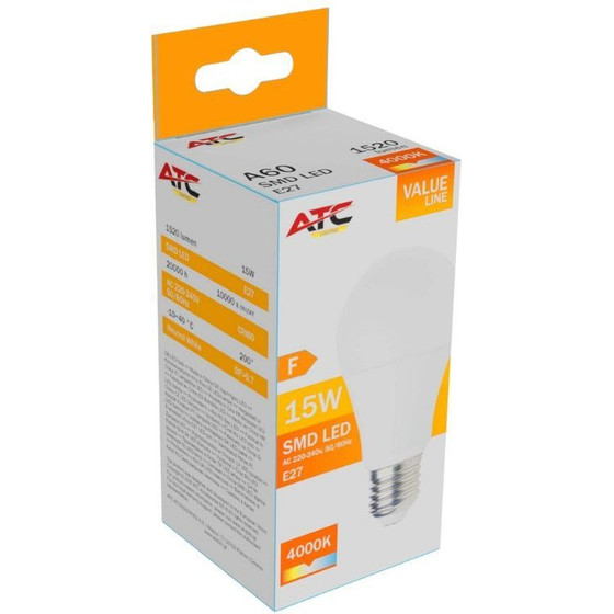 ATC SMD LED ��������� A60 230V 15W/1520LM E27 4000K - (ATC-SMD-A60-15W-4K)