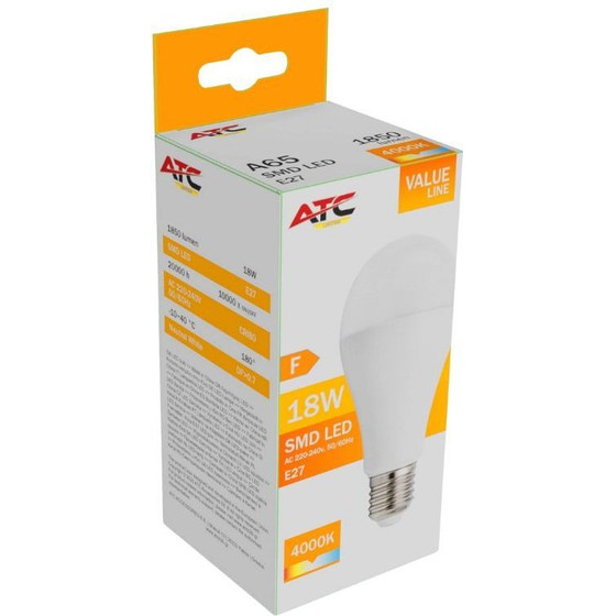 ATC SMD LED ��������� A65 230V 18W/1850LM E27 4000K - (ATC-SMD-A65-18W-4K)