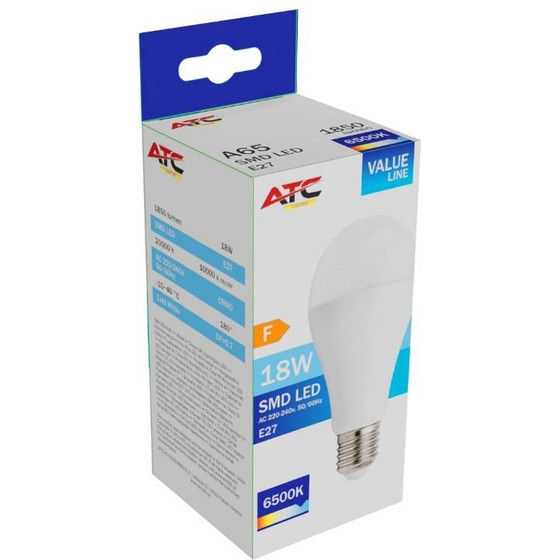 ATC SMD LED ��������� A65 230V 18W/1850LM E27 6500K - (ATC-SMD-A65-18W-6.5K)