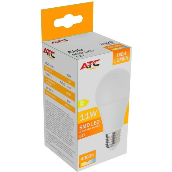 ATC SMD LED High Lumen ��������� A60 230V 11W/1520LM E27 4000K - (ATC-SMD-HL-A60-11W-4K)