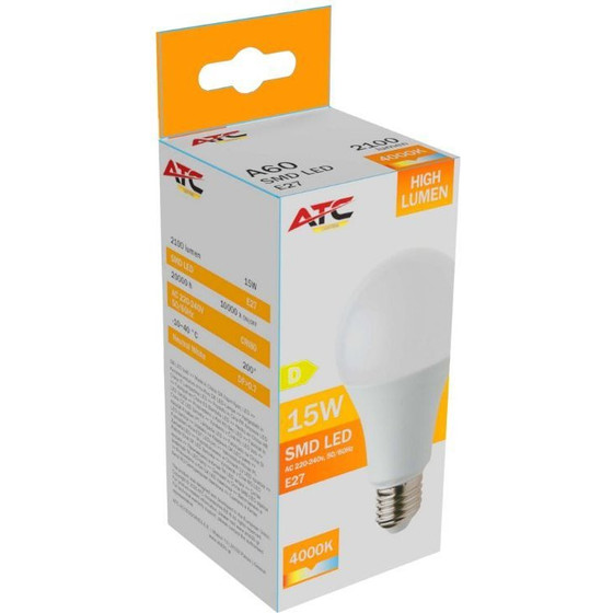ATC SMD LED High Lumen ��������� A60 230V 15W/2100LM E27 4000K - (ATC-SMD-HL-A60-15W-4K)