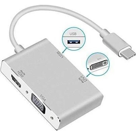����������� 4in1 Type-C �� HDMI VGA DVI USB3.0