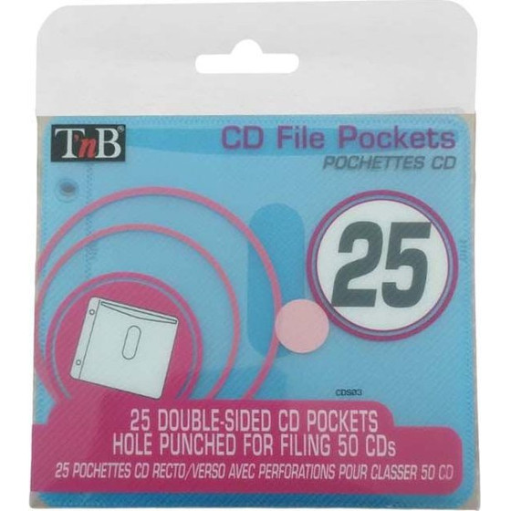 TnB CD File Pockets 25 Double-Sided