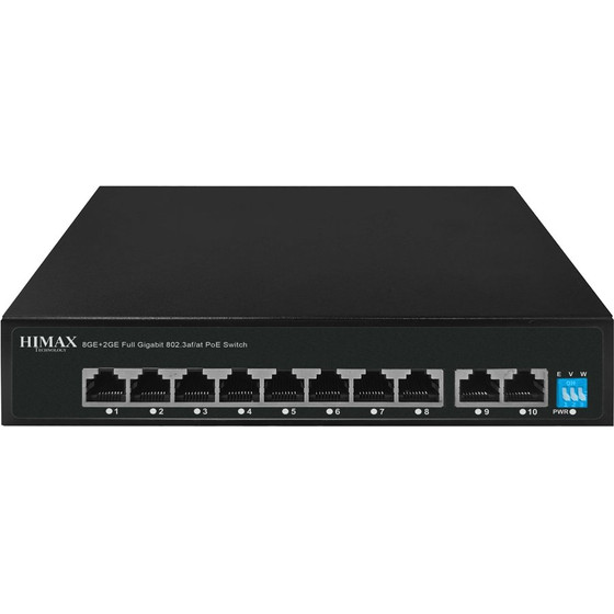HIMAX Poe Switch 8x Ethernet Poe & 2x Ethernet �����, ��� 1000MBps - (PS1802G)