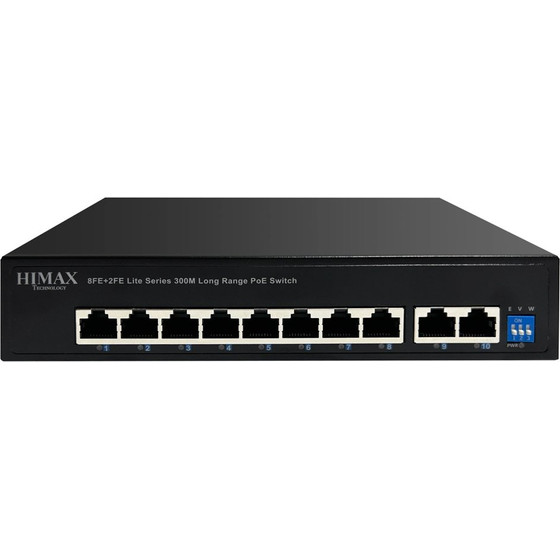 HIMAX Poe Switch 8x Ethernet Poe & 2x Ethernet �����, ��� 100MBps - (PS1802E-L)