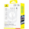 Baseus Cable 3in1, USB-A, 1.3m, 3.5A, Ultra-Fast /white/ - P10376303211-00