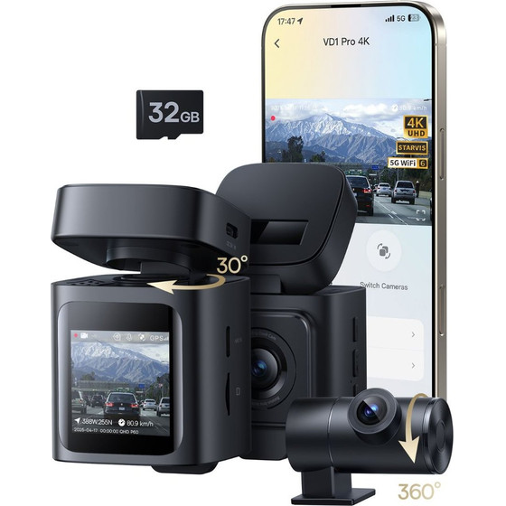 Baseus Dash Camera Primetrip VD1 Pro 4K Solar Lithium Battery /black/ - C0119800