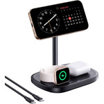 Baseus Holder + 3-in-1 Charging Station Wireless Magnetic Qi2 15W Enerfill FS41, For Desk /black/ - P10281904123-02