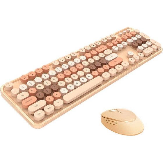 MOFII Keyboard And Mouse SMK-623387AG, Wireless /Sweet beige/