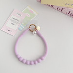 Accessory/ Wristband/ Keychain Silicone Pearl Charm /violet/ OEM