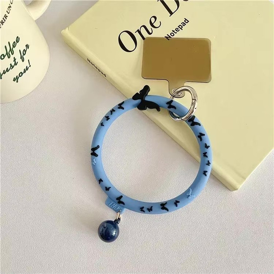 Accessory/ Wristband/ Keychain Silicone Silky Ring /Blue butterfly/ OEM