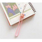 Accessory/ Wristband/ Keychain Silicone Silky Ring /Pink Flying bear/ OEM