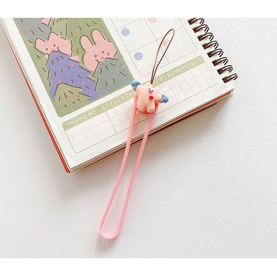 Accessory/ Wristband/ Keychain Silicone Silky Ring /Pink Flying bear/ OEM