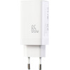 Joyroom JR-TG10 65W GaN 2x USB-C + USB-A wall charger with 100W USB-C - USB-C 1.2m cable - white - (JR-TG10 white)