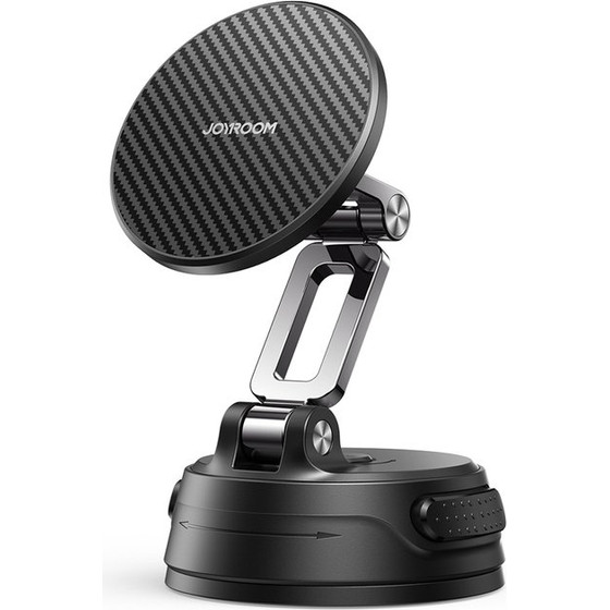 Joyroom JR-ZS51 magnetic car holder with suction cup for windshield or dashboard - black - (JR-ZS510 Black)