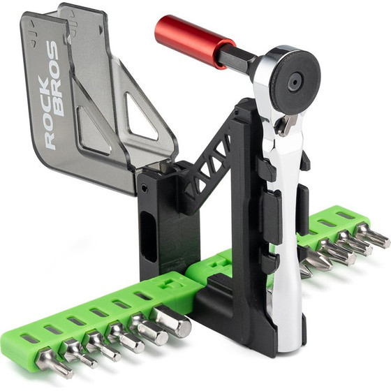 Rockbros Bike Tool Set with Mini Ratchet and Bits - Translucent Green - (Rockbros-430034001)