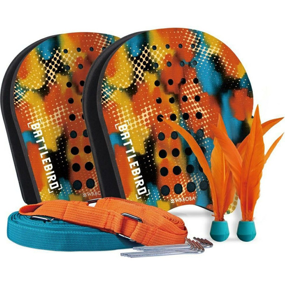 WABOBA Battlebird Skill Game 2x Hand Rackets 2x Shuttlecocks 2x Game Poles - (541C01G)