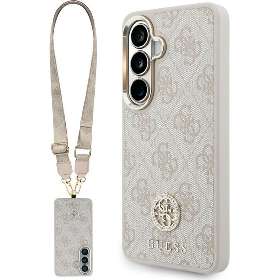 Guess Case 4G Big Rhinestone Triangle Strap Magsafe For Samsung Galaxy S26 Pink - (GUHMS26SP4G4DCSP)