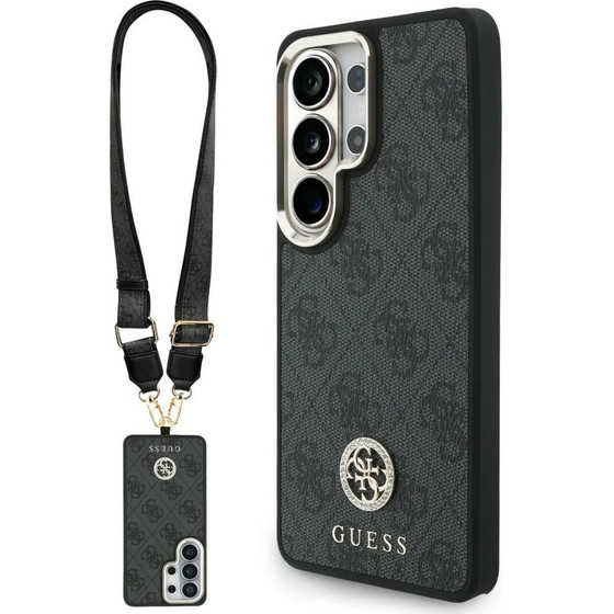 Guess Case 4G Big Rhinestone Triangle Strap Magsafe For Samsung Galaxy S26 Ultra Black - (GUHMS26LP4G4DCSK)